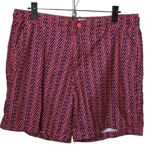 Trunks Swim & Surf Co. Men's Large Coral & Navy Blue Shorts Summer Vacation